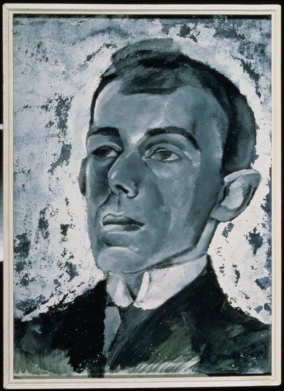 Portræt af digteren Ossip Mandelstam (1891-1938) (gouache på papir) af Lev Aleksandrovitc Bruni