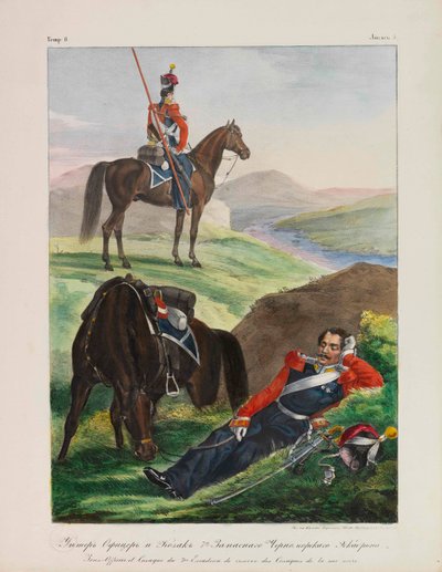 Officer for Sortehavets kosak-eskadrons uniformer fra den russiske kejserlige hær, 1837-1839. af Lev Alexandrovich Belousov