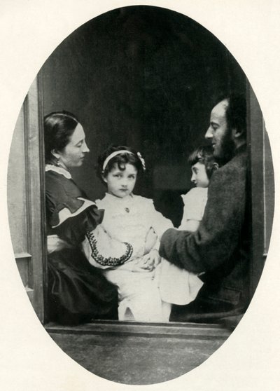Effie Gray, John Everett Millais og deres døtre Effie og Mary, 21. juli 1865, 1948. af Lewis Carroll