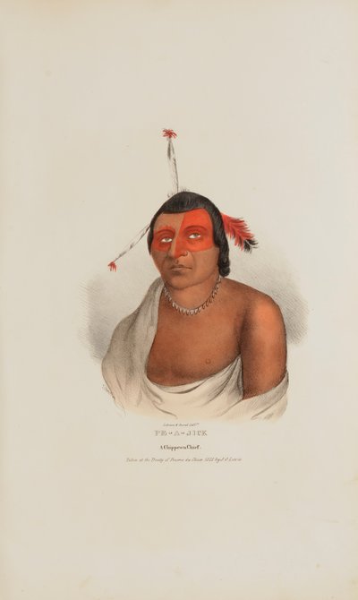PE-A-JICK; En chippewa-høvding, fra The Aboriginal Portfolio af Lewis, James Otto