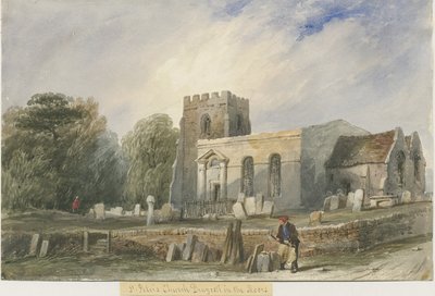 Draycott in the Moors Church: vandfarvemaleri, nd [?19. århundrede] af Lewis John Wood