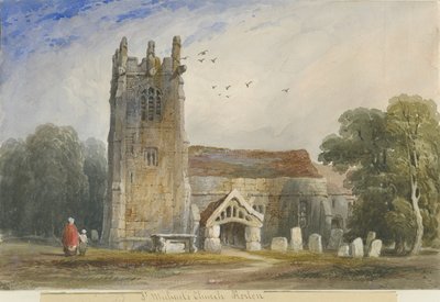 Horton Church: vandfarvemaleri, nd [c1840] af Lewis John Wood