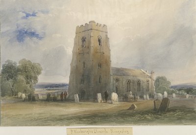 Kingsley Church: akvarelmaleri, og [c 1830-1840] af Lewis John Wood