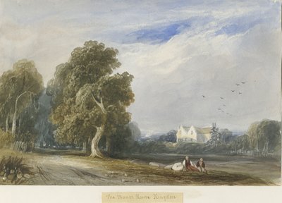Kingstone - The Manor House: akvarelmaleri, og [c 1830-1840] af Lewis John Wood
