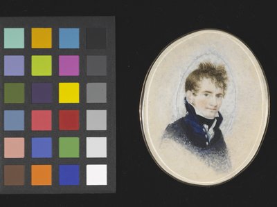 Portræt af Paul Peckham, ca. 1810-1820 (akvarel på elfenben) af Lewis Peckham