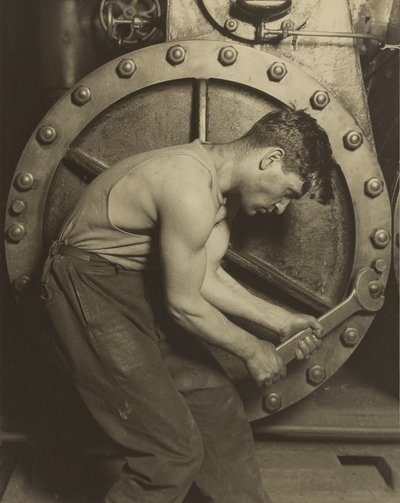 Mekaniker og damppumpe af Lewis W. Hine