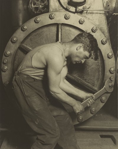 Mekaniker og damppumpe, 1921 af Lewis Wickes Hine