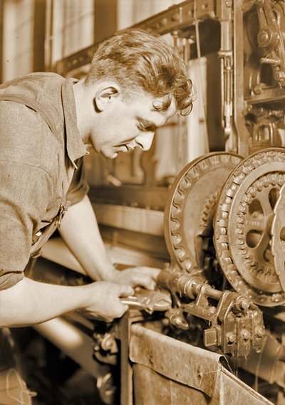 Portræt af en kraftfuld mekaniker, ca. 1924 af Lewis Wickes Hine