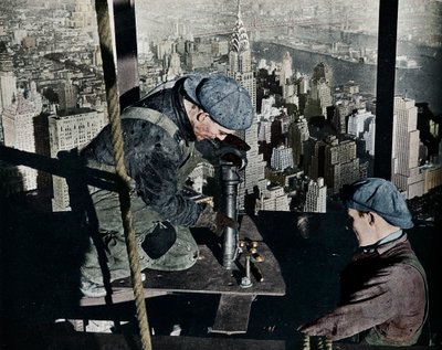 Nitter de sidste bolte på The Morning Mast of the Empire State Building, c1931 af Lewis Wickes Hine