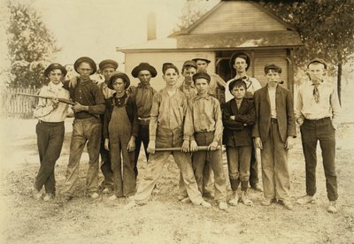 Boldholdet bestod mest af glasarbejdere. Indiana af Lewis Wickes Hine