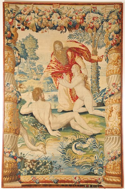 Adam og Eva Tapetet, ca. 1650-1660 af Leyniers Workshop