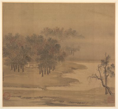 Hytter i en tåget lund i efteråret, 1117. af Li Anzhong