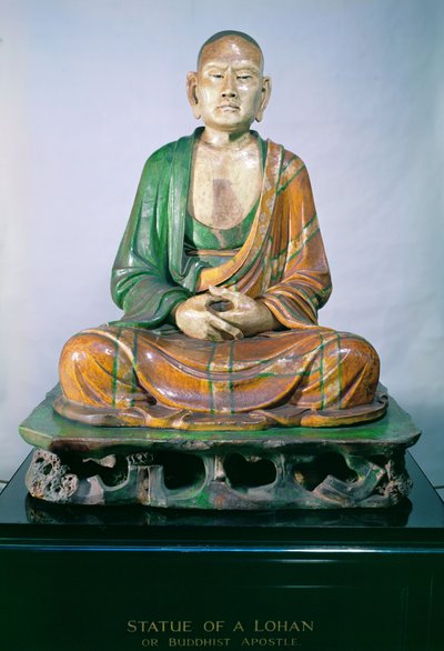 Stentøj Luohan, Liao-dynastiet, (glaseret stentøj) af Liao Dynasty Chinese School