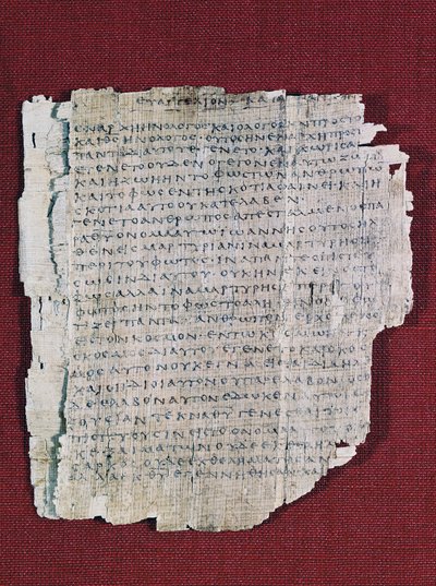 66 eller Bodmer II Papyrus, ca. 200, nær komplet kodeks af Johannesevangeliet på græsk, Bodmer Library, Genève, Schweiz af Unbekannt Unbekannt