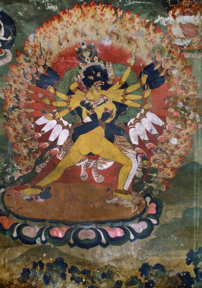 Gamle vægmalerier fra Lamaist Monastery of Hemis, Ladakh, Indien af Unbekannt Unbekannt