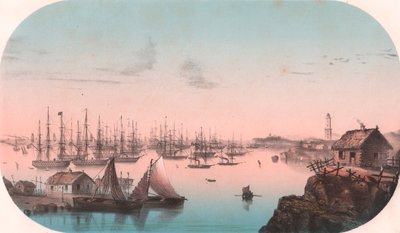 Baltic Fleet i Baro Sund, Finland, farvelitografi, 29x20 cm, fra Episodes de la guerre d