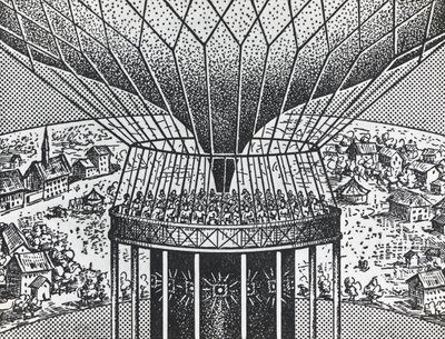 Cineorama af Raoul Grimoin-Sanson (1860-1941), cirkulært projektionssystem forfader til Cinerama af Unbekannt Unbekannt