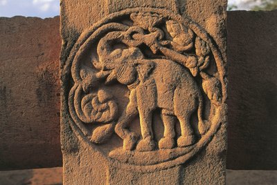 Elefant, relief på Stupa nr. 2, Sanchi (UNESCOs verdensarvsliste af Unbekannt Unbekannt