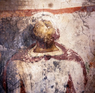 Fresco-køber, fresco i den byzantinske kirke Agios Georgios af Unbekannt Unbekannt