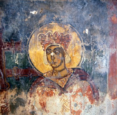 Fresco i den byzantinske kirke Agios Georgios af Unbekannt Unbekannt