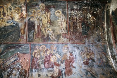 Kalkmalerier i Church of Metamorphosis tou Sotiros, Kefali, Kreta, Grækenland (foto) af Unbekannt Unbekannt