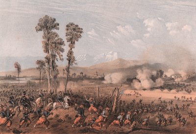 Kong Vittorio Emanuele II leder tropper under slaget ved Palestro, Lombardiet af Unbekannt Unbekannt