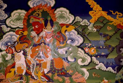 Vægmaleri fra Lamayuru-klosteret i Lamayuru, Laddakh, Indien af Unbekannt Unbekannt