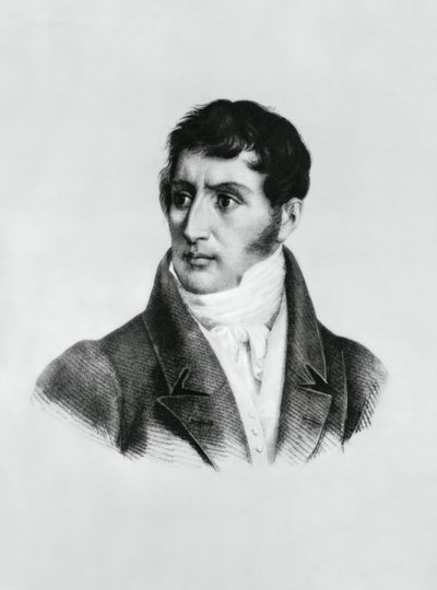 Portræt af Alessandro Manzoni (1785-1873), italiensk forfatter, digter og dramatiker, gravering af Unbekannt Unbekannt