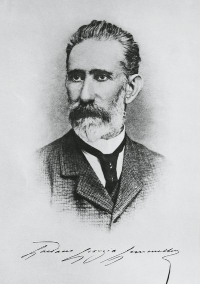 Portræt af Gaetano Giorgio Gemmellaro (1832-1904), italiensk geolog, palæontolog og politiker, gravering af Unbekannt Unbekannt