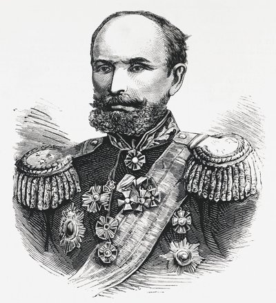 Portræt af general Oklobjio, russisk kommandant i Kaukasus, russisk-tyrkisk krig af Unbekannt Unbekannt