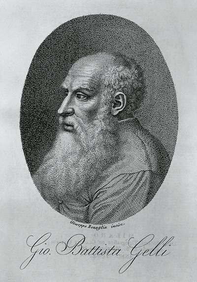 Portræt af Giovan Battista Gelli (1498-1563), italiensk filosof, forfatter og lærd, gravering af Giuseppe Benaglia (ca 1796-ca 1830) af Unbekannt Unbekannt