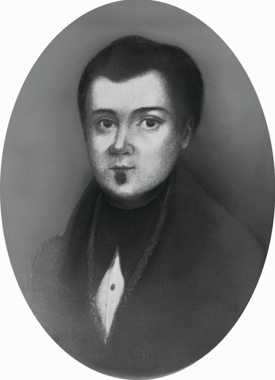 Portræt af Jacopo Ruffini (1805-1833), italiensk læge og patriot, kobberstik af Unbekannt Unbekannt