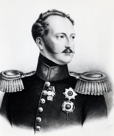 Portræt af Nicholas I Romanov (1796-1855), zar af Rusland fra 1825 til 1855, gravering af Unbekannt Unbekannt