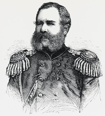 Portræt af Nikolai Obruchev (1830-1904), russisk general, gravering af Unbekannt Unbekannt