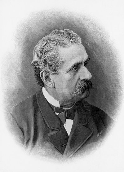 Portræt af Paolo Ferrari (1822-1889), italiensk dramatiker og forfatter, gravering af Unbekannt Unbekannt