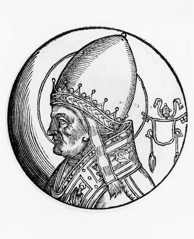 Portræt af Saint Boniface IV (død 615), 67. pave i den katolske kirke fra 608, gravering af Unbekannt Unbekannt