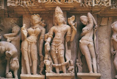 Skulpturer, Lakshmana tempel, Khajuraho gruppe af monumenter (UNESCOs verdensarvsliste af Unbekannt Unbekannt