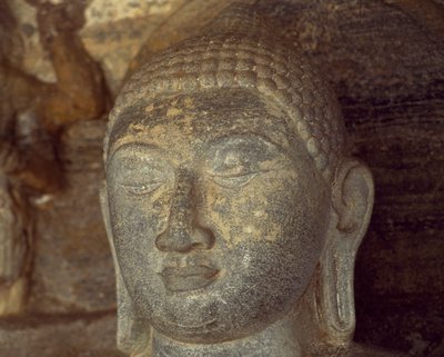Sri Lanka, Polonnaruwa, detalje af statue af Buddha af Gal Vihara (UNESCOs verdensarvsliste af Unbekannt Unbekannt
