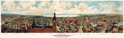 Panoramaudsigt over Milwaukee, Wis. Taget fra rådhustårnet / The Gugler Lithographic Co af Library of Congress