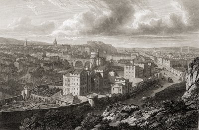 Udsigt fra Calton Hill, Edinburgh, fra 