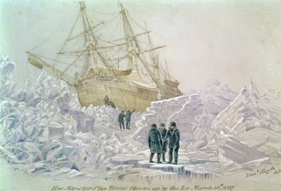 Hændelse på en handelsrejse: HMS Terror Thrown Up by the Ice, 15. marts 1837 af Lieutenant Smyth