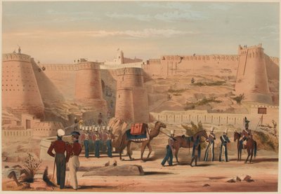 Storming of Ghuznee: The Morning after the action, 23. juli 1839 (farve litho) af Lieutenant Thomas (after) Wingate