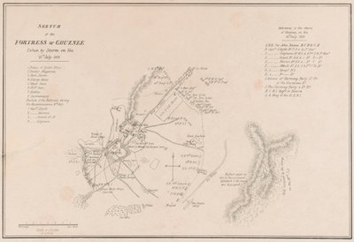 ? Sketch of the Fortress of Ghuznee. Taken by Storm on the 23rd July 1839? Dani af Lieutenant Thomas Wingate