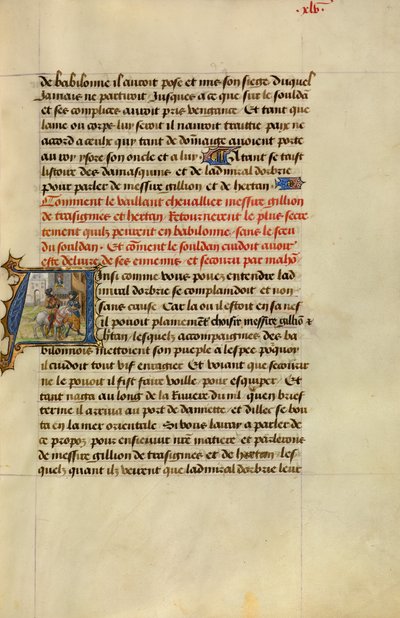Initial A: Gillion og hans følgesvend Hertan vender i al hemmelighed tilbage til Cairo af Lieven van Lathem