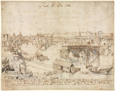 Atten udsigter over Rom: Ponte Rotto af Lievin Cruyl