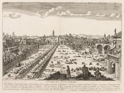 Foro Romano fra "View of the Landmarks of the City of Rome" af Lievin Cruyl