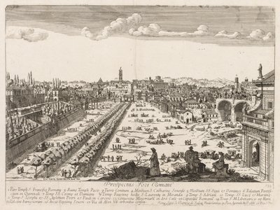 Forum Romanum fra prospekt, 1666 af Lievin Cruyl