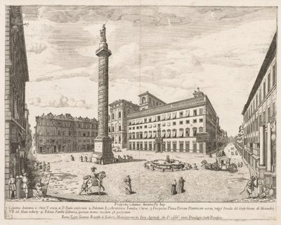 Piazza Colonna, 1666 af Lievin Cruyl