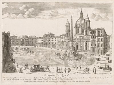 Piazza Navona fra "View of the Landmarks of the City of Rome" af Lievin Cruyl