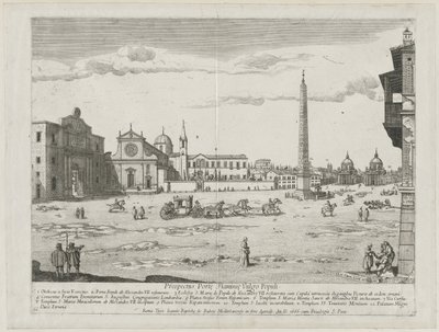 Prospekt for stederne i Roms by Insign[ium], 1666. af Lievin Cruyl